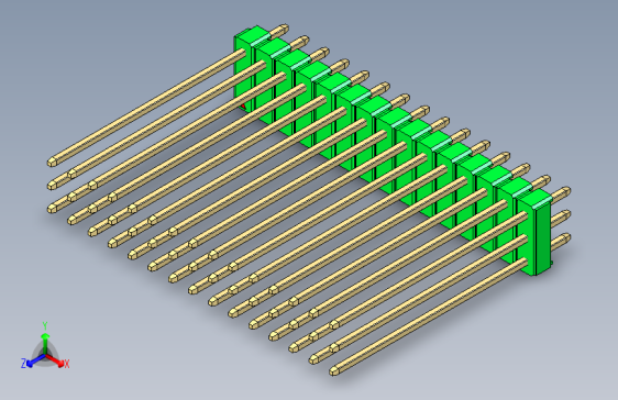 彩色公头100mil（2.54mm）系列-DS1021_green_3x15p_100mil_Type43_rev1.0