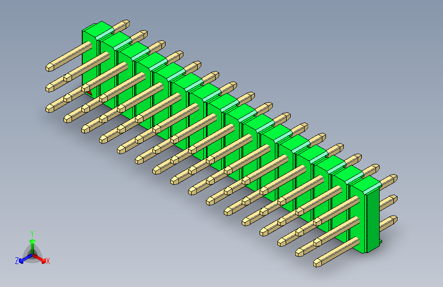 彩色公头100mil（2.54mm）系列-DS1021_green_3x16p_100mil_Type1_rev1.0