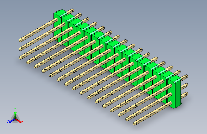 彩色公头100mil(2.54mm)系列-DS1021_green_3x16p_100mil_Type5_rev1.0