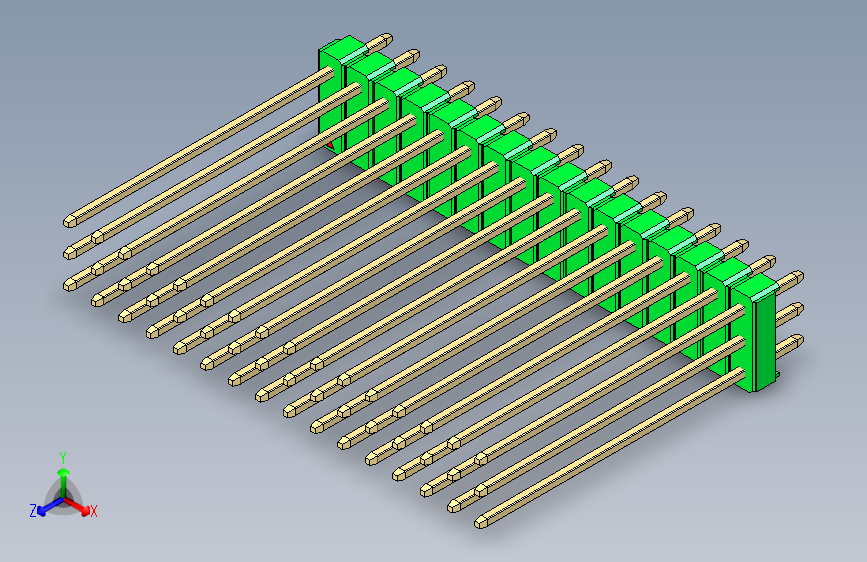 彩色公头100mil（2.54mm）系列-DS1021_green_3x16p_100mil_Type43_rev1.0