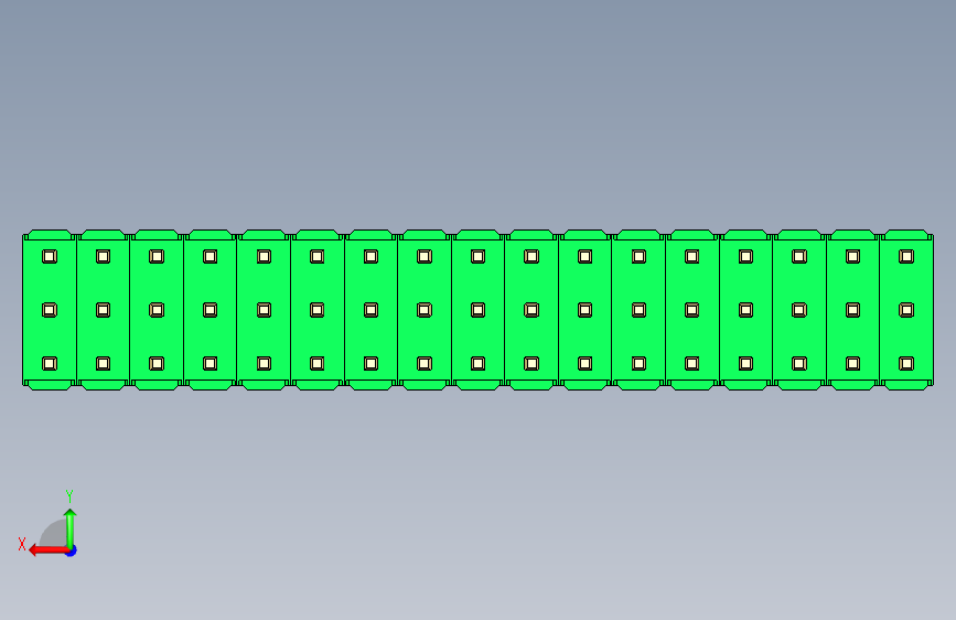 彩色公头100mil（2.54mm）系列-DS1021_green_3x17p_100mil_Type19_rev1.0_STEP_模型图纸 ...