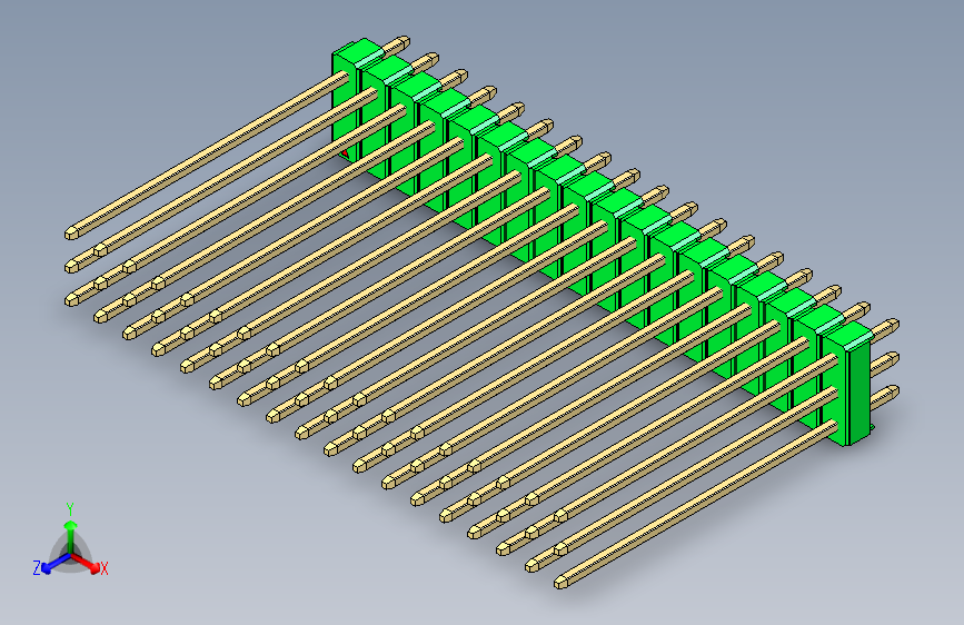彩色公头100mil（2.54mm）系列-DS1021_green_3x18p_100mil_Type43_rev1.0