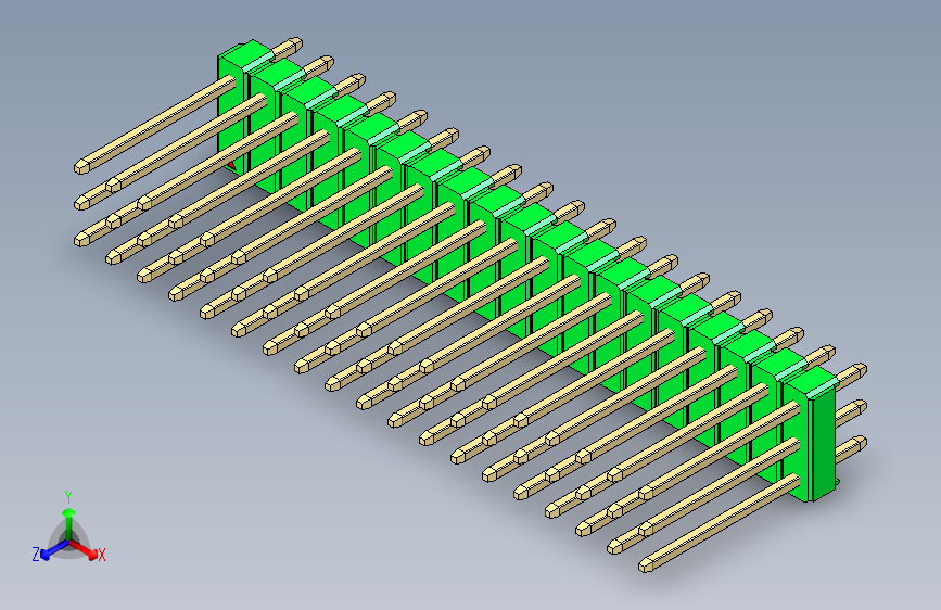 彩色公头100mil（2.54mm）系列-DS1021_green_3x19p_100mil_Type5_rev1.0
