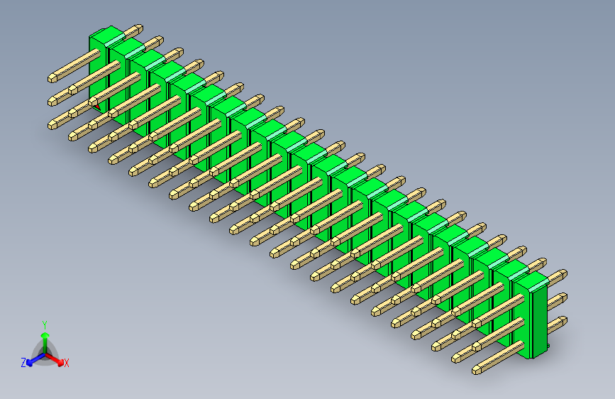 彩色公头100mil（2.54mm）系列-DS1021_green_3x22p_100mil_Type1_rev1.0