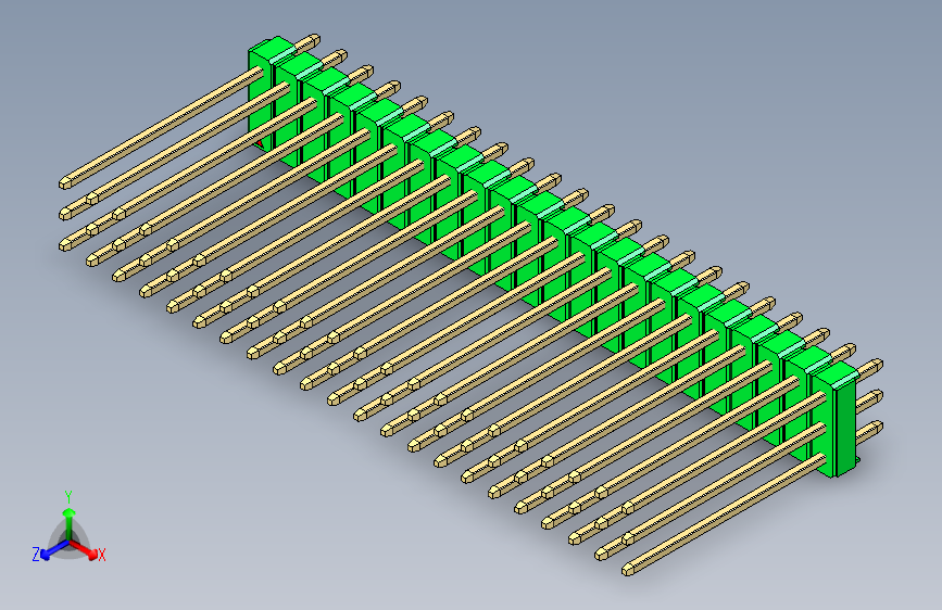 彩色公头100mil（2.54mm）系列-DS1021_green_3x22p_100mil_Type19_rev1.0