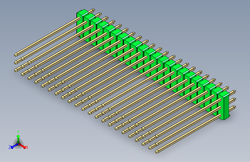 彩色公头100mil（2.54mm）系列-DS1021_green_3x22p_100mil_Type43_rev1.0