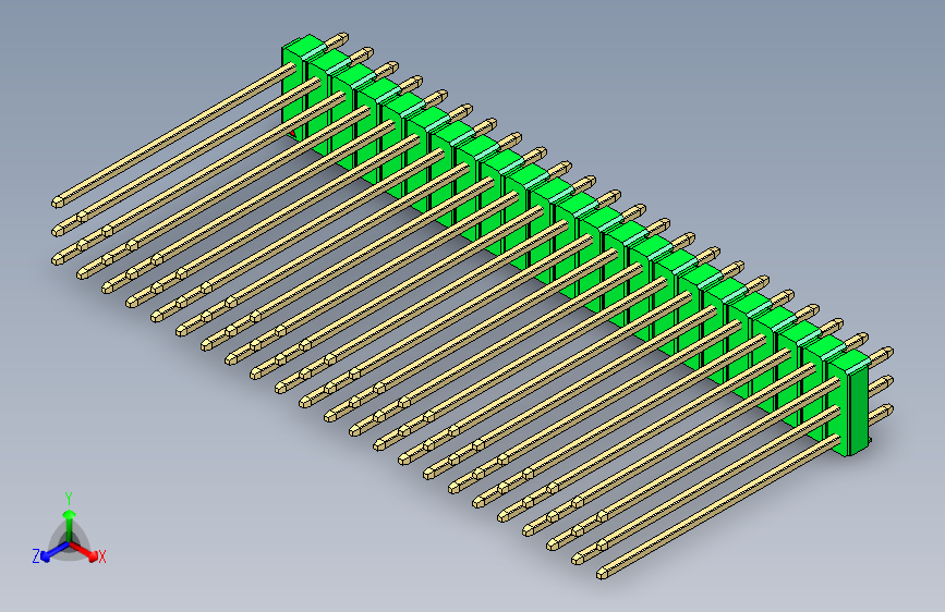 彩色公头100mil（2.54mm）系列-DS1021_green_3x23p_100mil_Type43_rev1.0