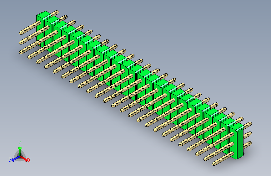 彩色公头100mil（2.54mm）系列-DS1021_green_3x24p_100mil_Type1_rev1.0