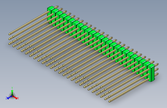 彩色公头100mil（2.54mm）系列-DS1021_green_3x25p_100mil_Type43_rev1.0