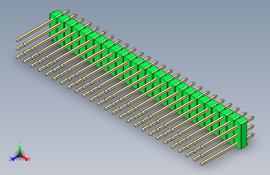 彩色公头100mil（2.54mm）系列-DS1021_green_3x26p_100mil_Type5_rev1.0