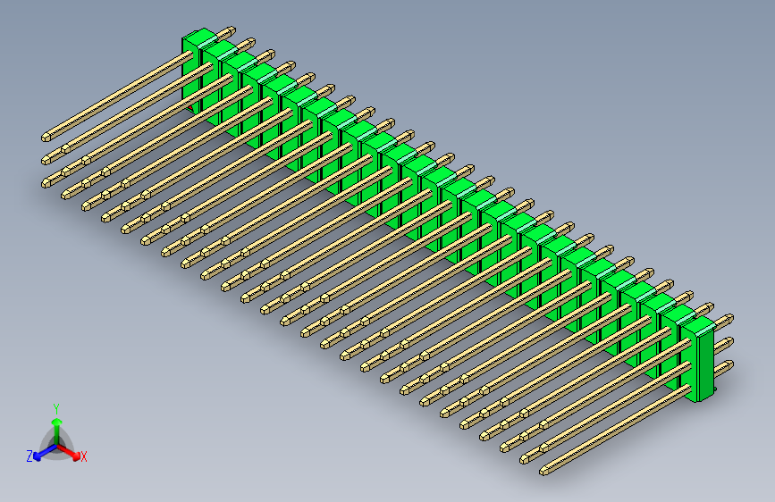 彩色公头100mil（2.54mm）系列-DS1021_green_3x26p_100mil_Type19_rev1.0