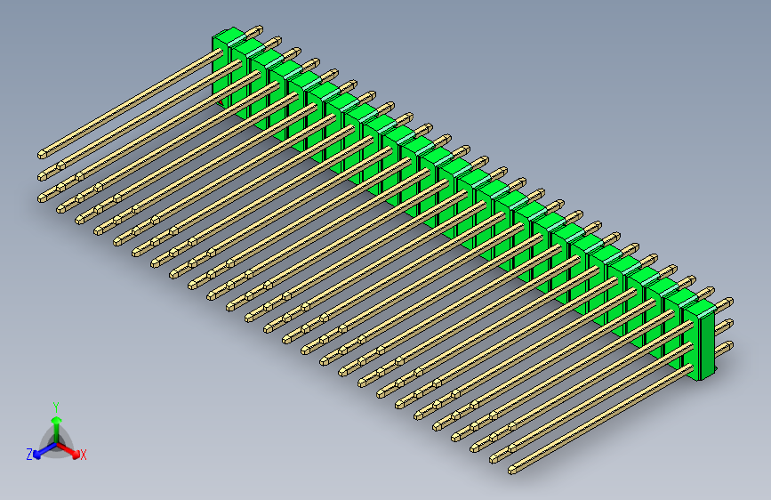 彩色公头100mil（2.54mm）系列-DS1021_green_3x26p_100mil_Type43_rev1.0