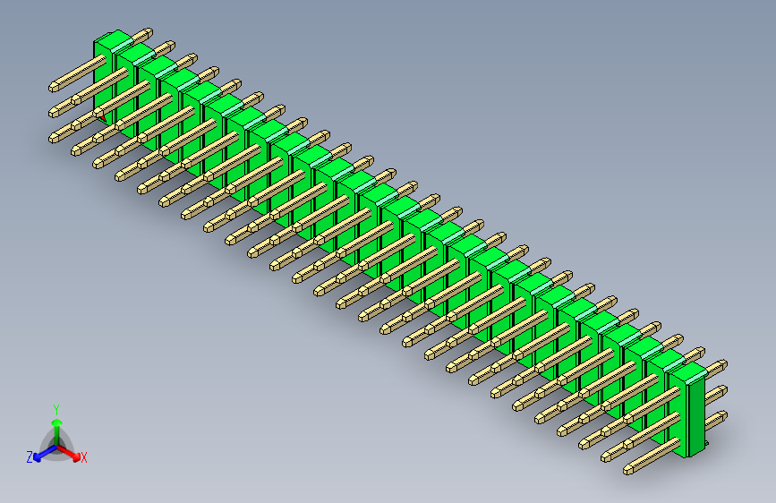 彩色公头100mil（2.54mm）系列-DS1021_green_3x27p_100mil_Type1_rev1.0