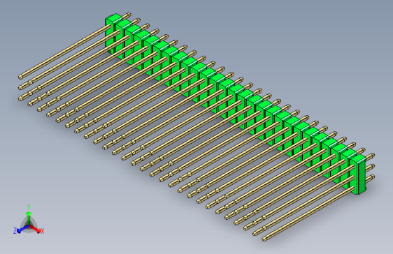 彩色公头100mil（2.54mm）系列-DS1021_green_3x27p_100mil_Type43_rev1.0