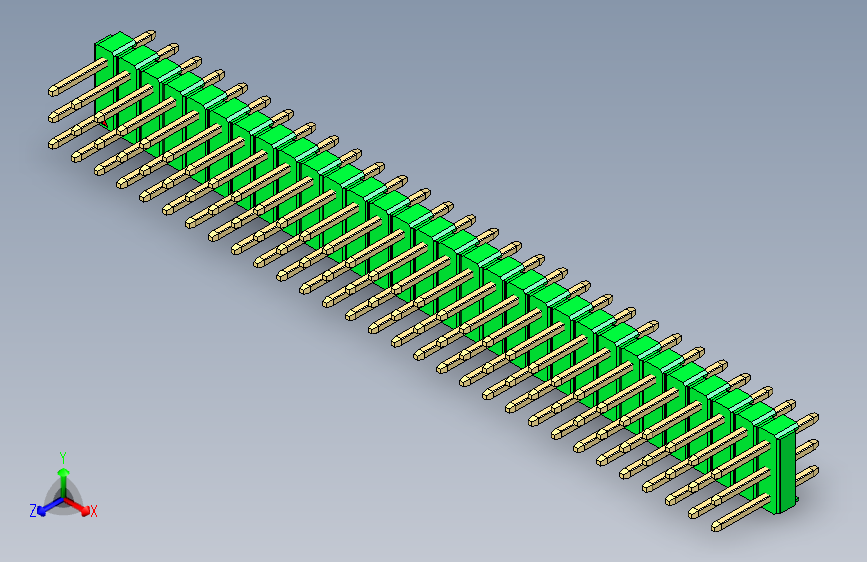 彩色公头100mil（2.54mm）系列-DS1021_green_3x30p_100mil_Type1_rev1.0