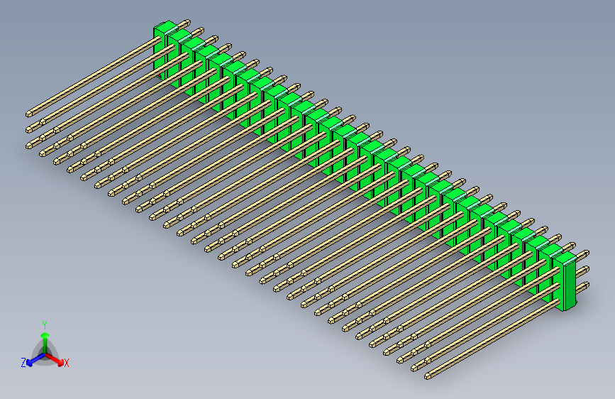 彩色公头100mil（2.54mm）系列-DS1021_green_3x30p_100mil_Type43_rev1.0