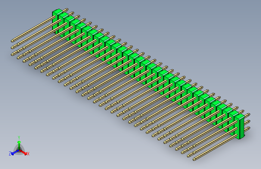彩色公头100mil（2.54mm）系列-DS1021_green_3x32p_100mil_Type19_rev1.0