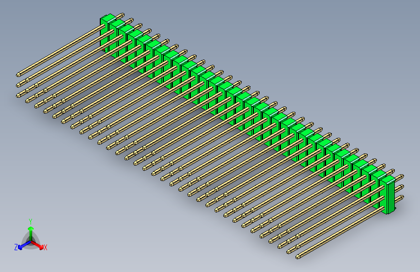 彩色公头100mil（2.54mm）系列-DS1021_green_3x32p_100mil_Type43_rev1.0