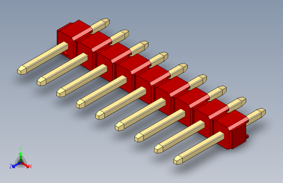 彩色公头100mil（2.54mm）系列-DS1021_red_1x09p_100mil_Type1_rev1.0