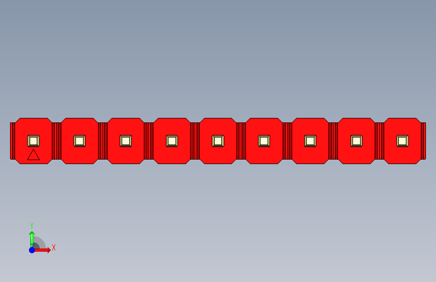 彩色公头100mil(2.54mm)系列-DS1021_red_1x09p_100mil_Type43_rev1.0 正面视图