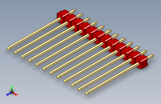 彩色公头100mil（2.54mm）系列-DS1021_red_1x12p_100mil_Type19_rev1.0