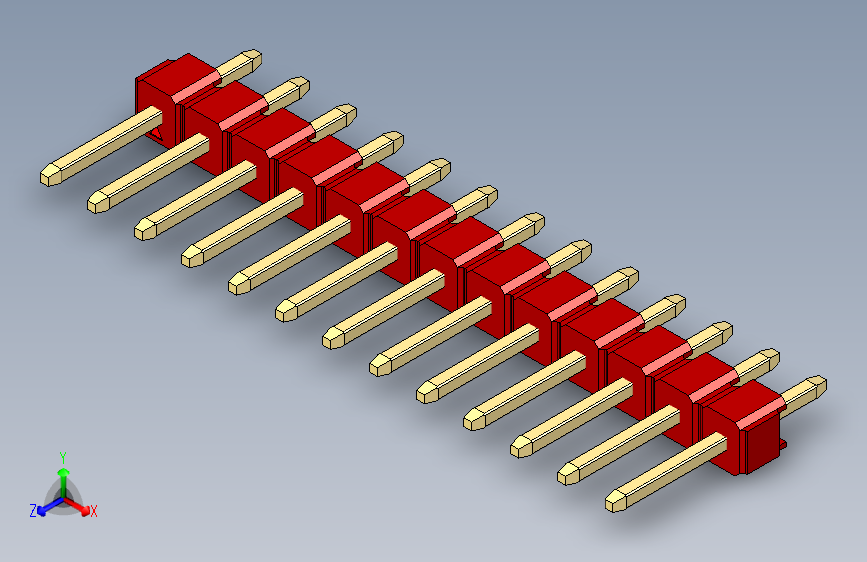 彩色公头100mil（2.54mm）系列-DS1021_red_1x13p_100mil_Type1_rev1.0