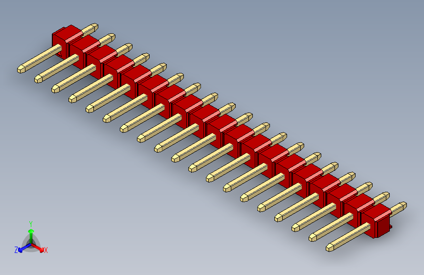 彩色公头100mil（2.54mm）系列-DS1021_red_1x19p_100mil_Type1_rev1.0