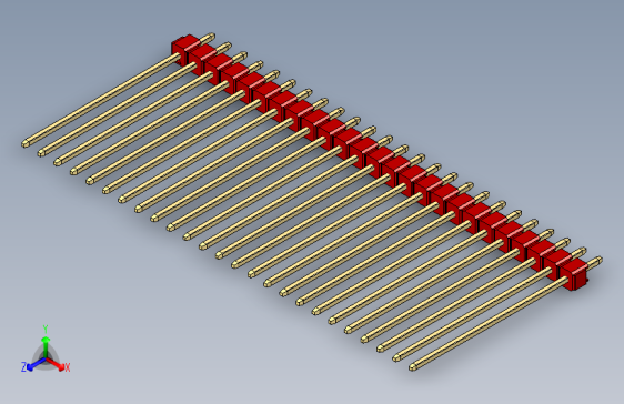 彩色公头100mil(2.54mm)系列-DS1021_red_1x25p_100mil_Type43_rev1.0