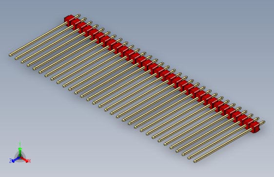 彩色公头100mil（2.54mm）系列-DS1021_red_1x32p_100mil_Type43_rev1.0
