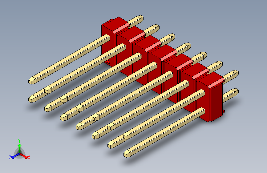 彩色公头100mil（2.54mm）系列-DS1021_red_2x07p_100mil_Type5_rev1.0