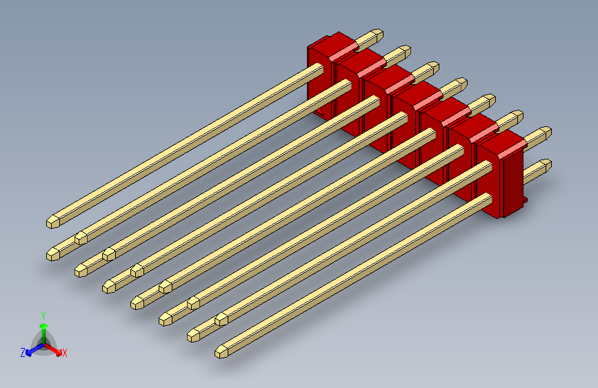 彩色公头100mil（2.54mm）系列-DS1021_red_2x07p_100mil_Type43_rev1.0