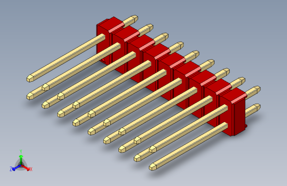 彩色公头100mil（2.54mm）系列-DS1021_red_2x09p_100mil_Type5_rev1.0