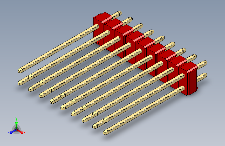 彩色公头100mil（2.54mm）系列-DS1021_red_2x09p_100mil_Type19_rev1.0