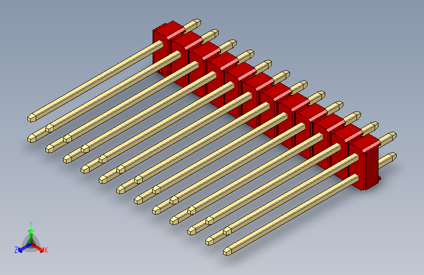 彩色公头100mil（2.54mm）系列-DS1021_red_2x12p_100mil_Type19_rev1.0