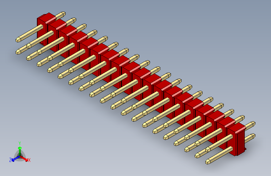 彩色公头100mil（2.54mm）系列-DS1021_red_2x19p_100mil_Type1_rev1.0