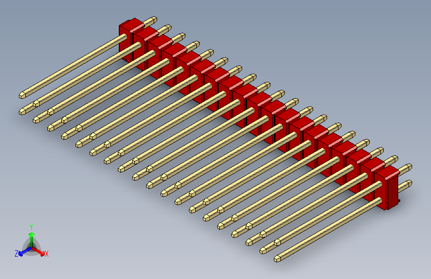 彩色公头100mil（2.54mm）系列-DS1021_red_2x19p_100mil_Type19_rev1.0