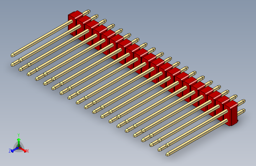 彩色公头100mil（2.54mm）系列-DS1021_red_2x20p_100mil_Type19_rev1.0