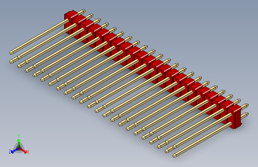 彩色公头100mil（2.54mm）系列-DS1021_red_2x22p_100mil_Type19_rev1.0