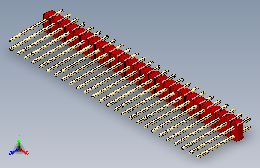 彩色公头100mil（2.54mm）系列-DS1021_red_2x26p_100mil_Type5_rev1.0