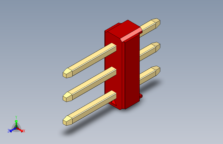 彩色公头100mil(2.54mm)系列-DS1021_red_3x01p_100mil_Type1_rev1.0