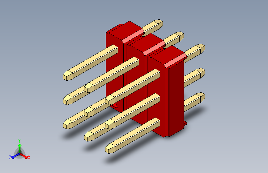 彩色公头100mil（2.54mm）系列-DS1021_red_3x03p_100mil_Type1_rev1.0