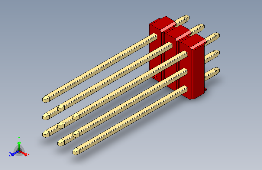 彩色公头100mil（2.54mm）系列-DS1021_red_3x03p_100mil_Type19_rev1.0
