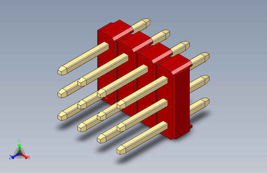 彩色公头100mil(2.54mm)系列-DS1021_red_3x04p_100mil_Type1_rev1.0
