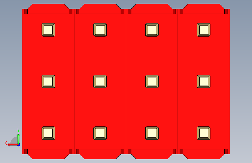 彩色公头100mil(2.54mm)系列-DS1021_red_3x04p_100mil_Type1_rev1.0 背面视图