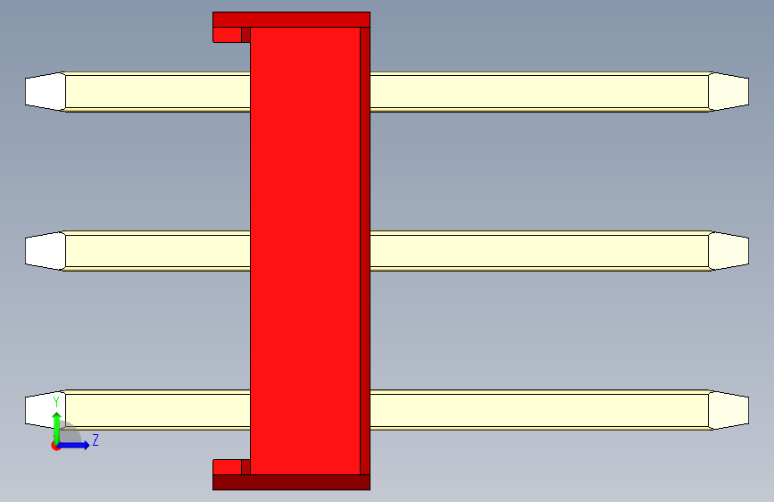 彩色公头100mil(2.54mm)系列-DS1021_red_3x04p_100mil_Type1_rev1.0 左侧视图
