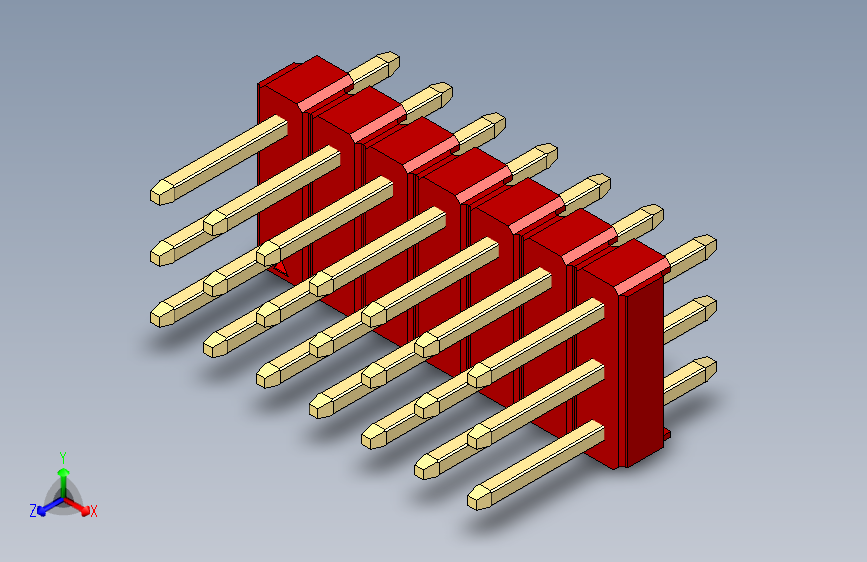 彩色公头100mil（2.54mm）系列-DS1021_red_3x07p_100mil_Type1_rev1.0