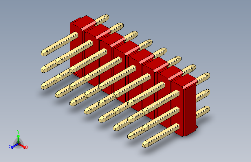 彩色公头100mil（2.54mm）系列-DS1021_red_3x08p_100mil_Type1_rev1.0