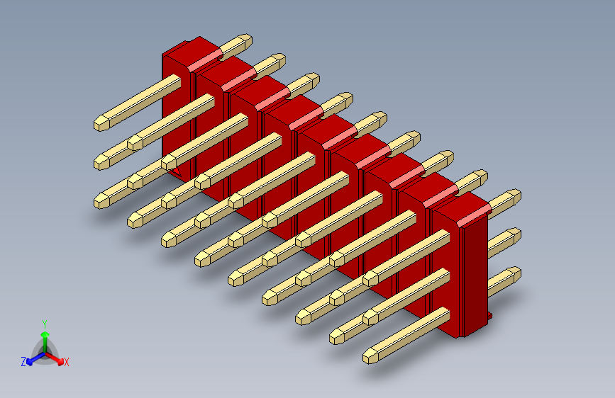 彩色公头100mil（2.54mm）系列-DS1021_red_3x09p_100mil_Type1_rev1.0