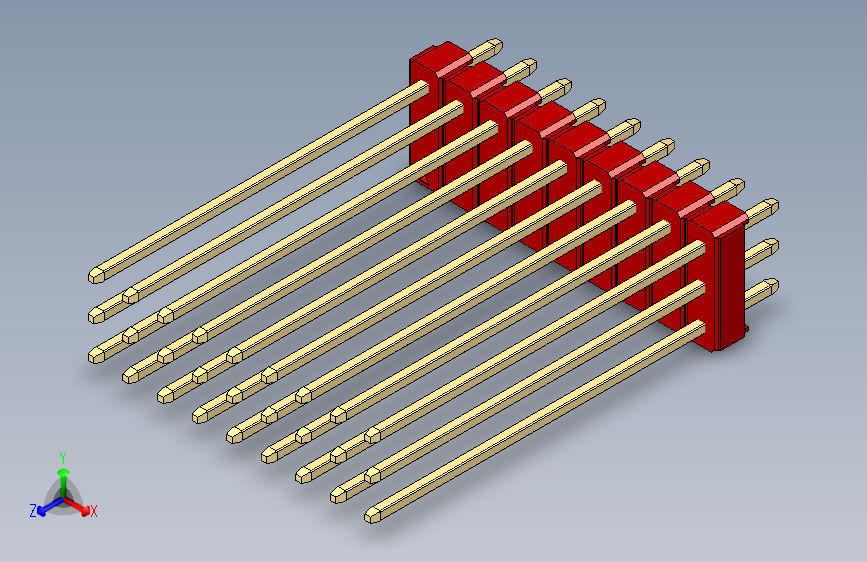 彩色公头100mil（2.54mm）系列-DS1021_red_3x09p_100mil_Type43_rev1.0