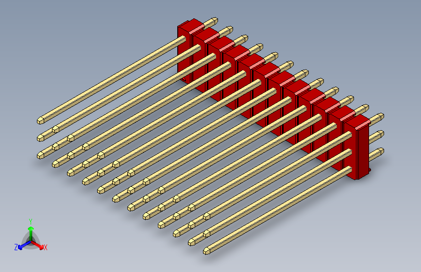 彩色公头100mil（2.54mm）系列-DS1021_red_3x12p_100mil_Type43_rev1.0